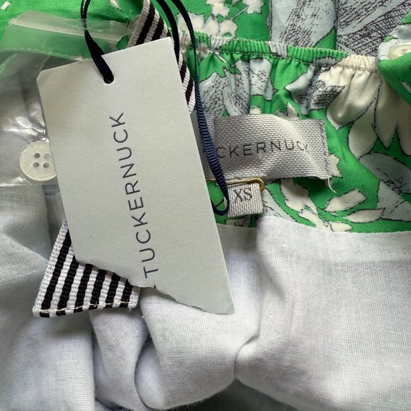 Tuckernuck Size XS Green Floral Low Back Pinafore Fit and Flare Mini Sundress - Picture 8 of 16